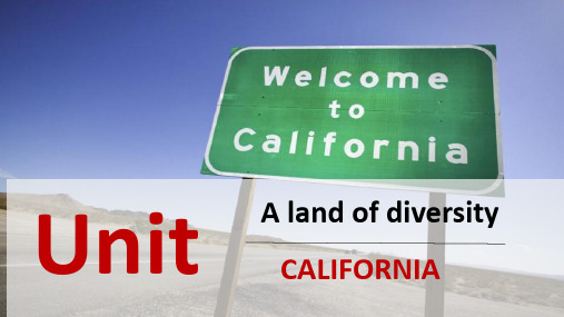 人教新课标高二英语选修八 unit1 California A land of diversity课