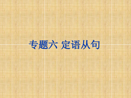 高考英语一轮复习语法专题六定语从句课件外研版