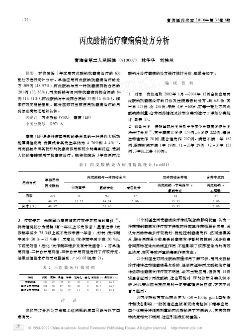 丙戊酸钠血药浓度分析