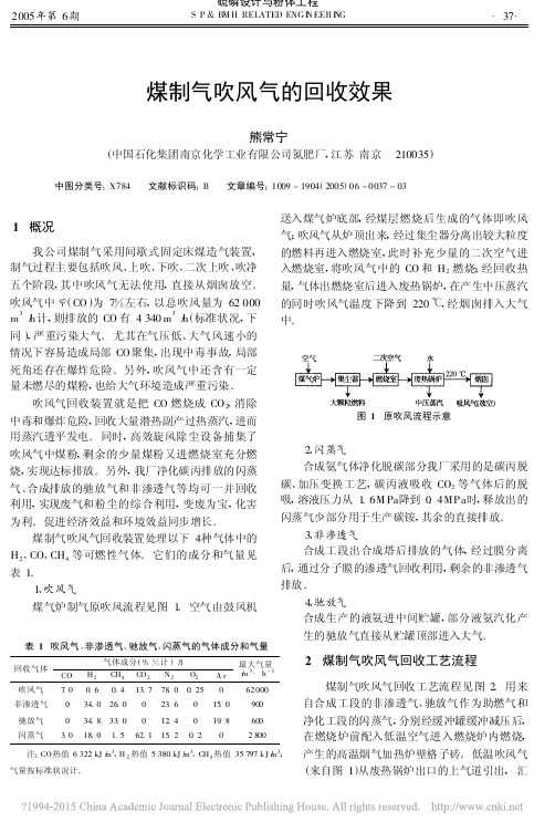 煤制气吹风气的回收效果_熊常宁