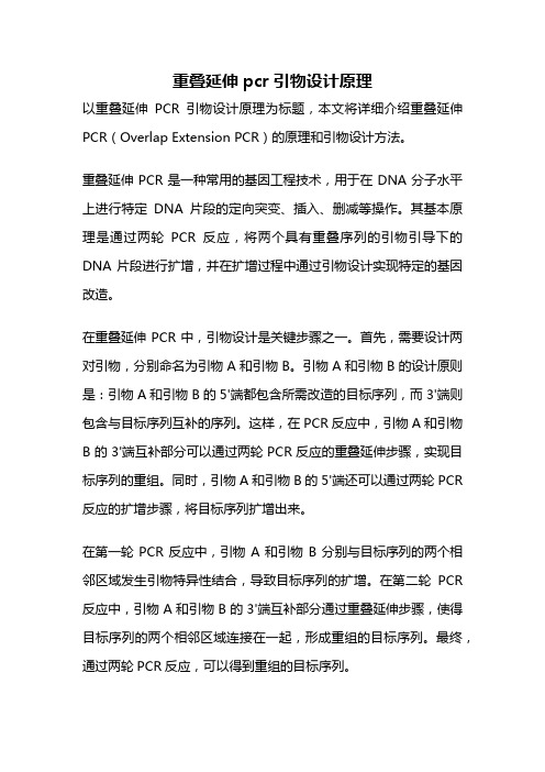 重叠延伸pcr引物设计原理