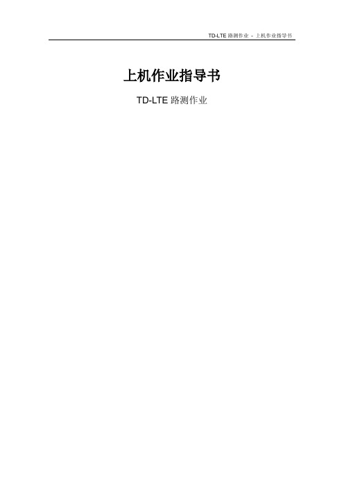 30.DTM.PX.016.902-TD-LTE路测作业-上机作业指导书-v1.0.0