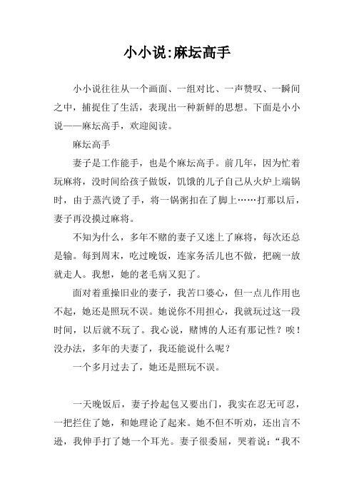 小小说-麻坛高手