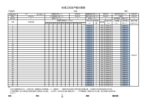 标准工时及产能计算表