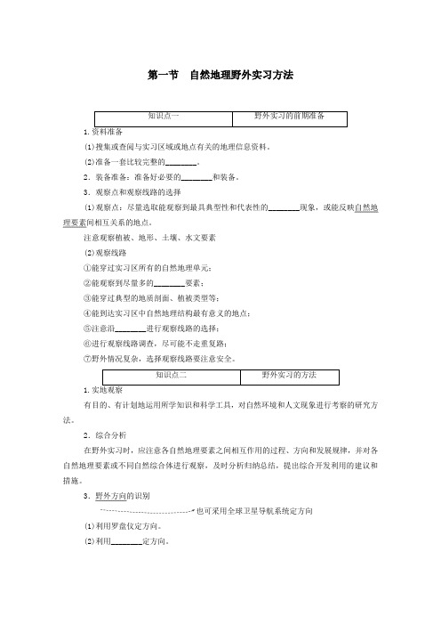 2021学年新教材高中地理第四单元第一节自然地理野外实习方法练习含解析中图版必修1.doc