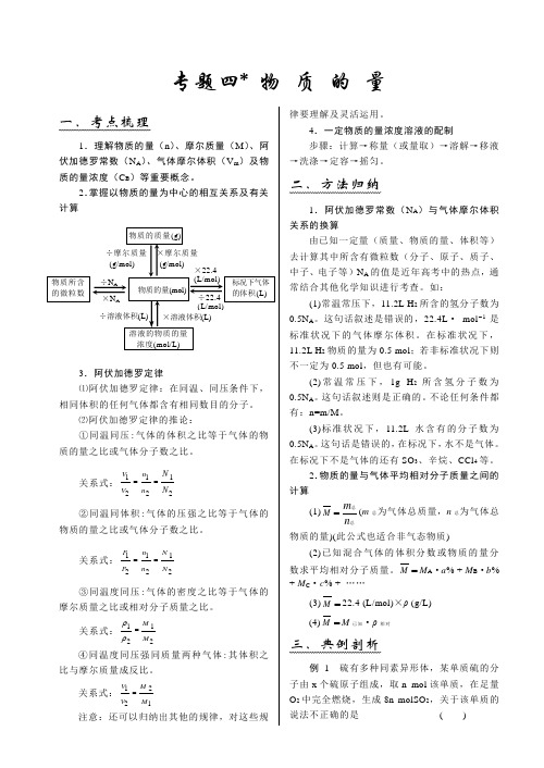高考化学二轮复习专题四：物质的量