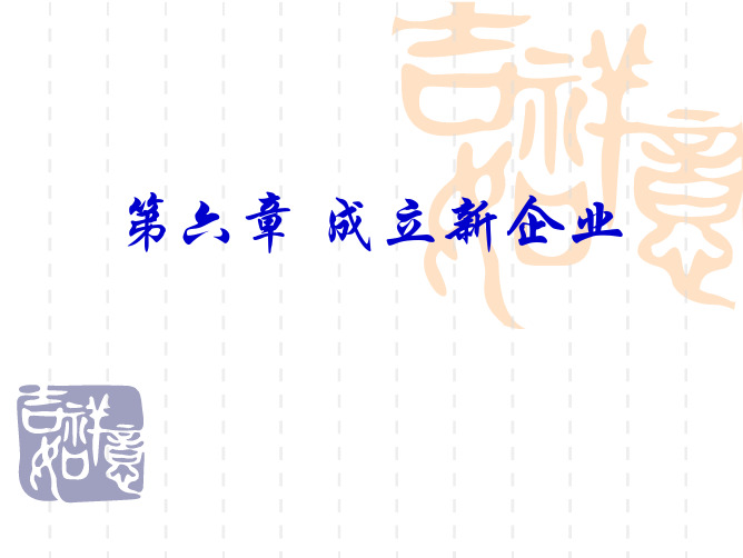 第六章 成立新企业