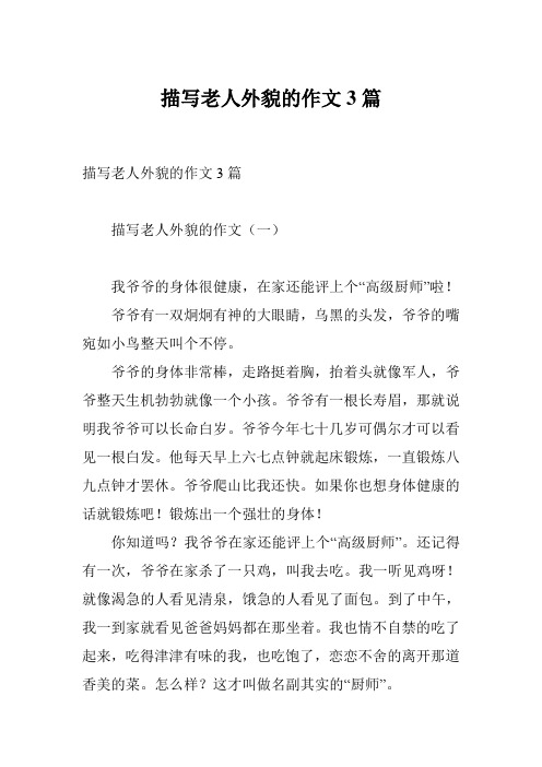 描写老人外貌的作文3篇