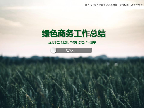 绿色商务工作总结PPT模板