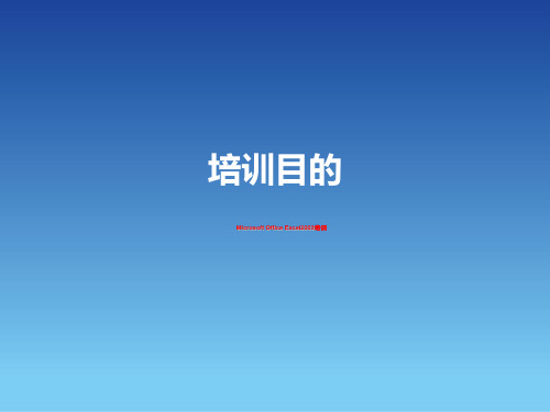 Microsoft Office Excel2003培训