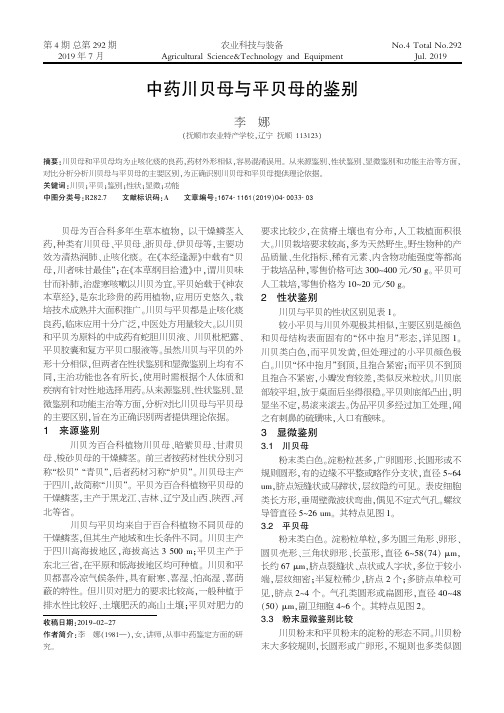 中药川贝母与平贝母的鉴别