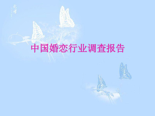 中国婚恋行业调查报告PPT版
