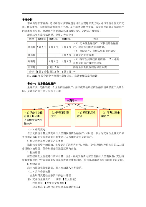 中级会计师会计实务第 九 章 金融资产