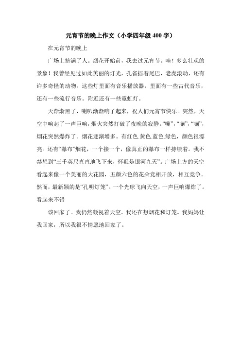 元宵节的晚上作文(小学四年级400字).doc