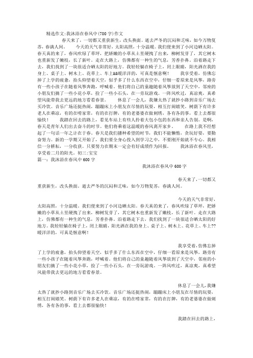 我沐浴在春风中(700字)作文