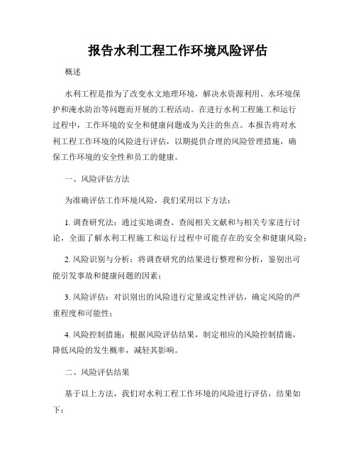 报告水利工程工作环境风险评估