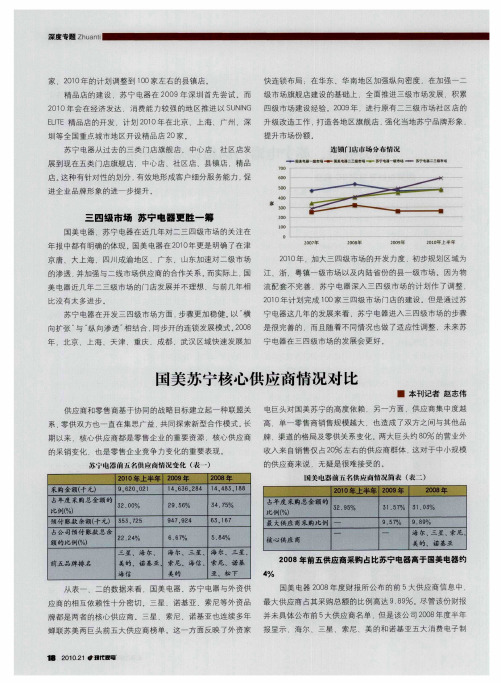 国美苏宁核心供应商情况对比