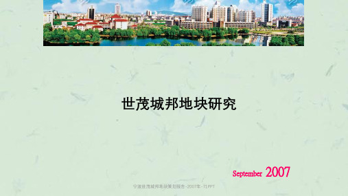 宁波世茂城邦地块策划报告-2007年-71PPT课件