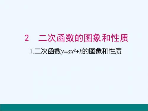 数学北师大版九年级下册第2章二次函数 2.2.1--二次函数的图像与性质 课件(18张PPT)