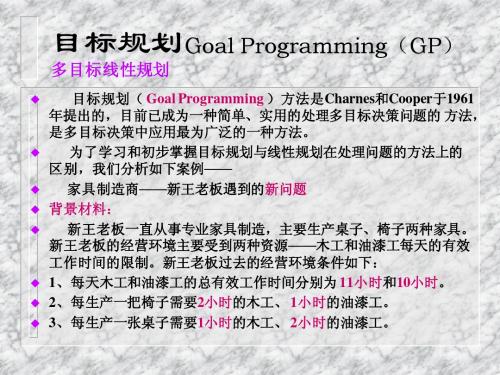 运筹学电子教案-GP案例、模型