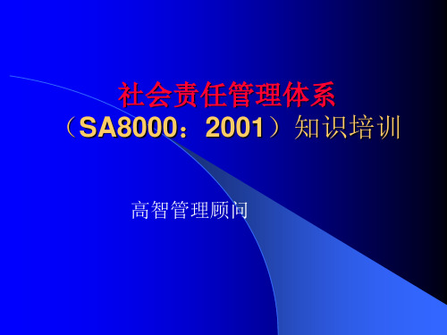 SA8000培训