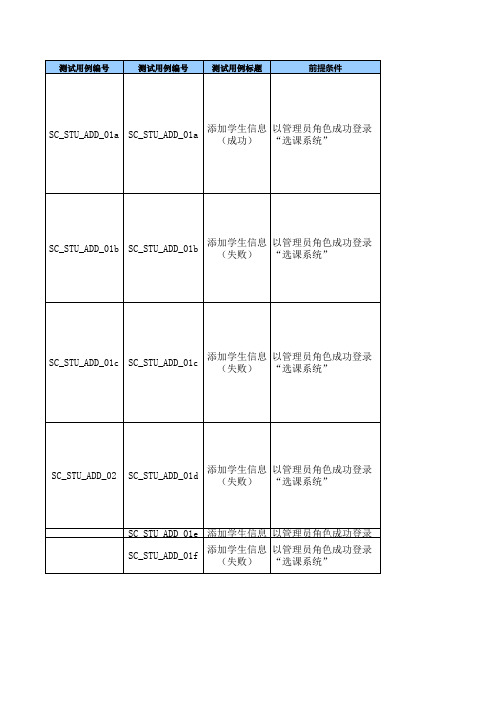 软件测试选课系统测试用例(新)