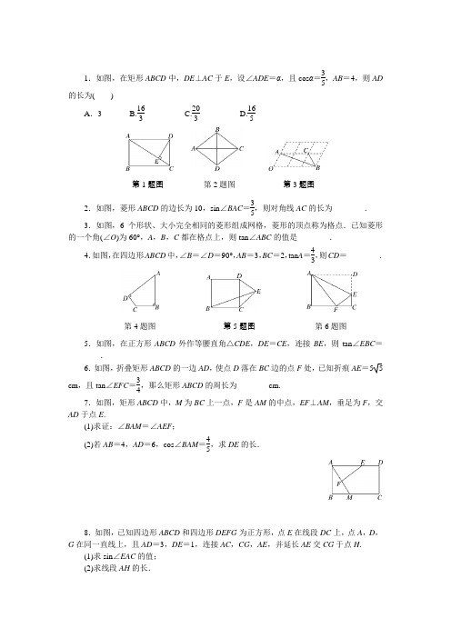 初四数学专题测试练习