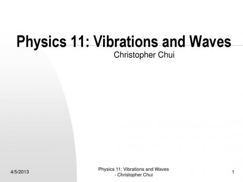 Physics 11 Vibrations and Waves