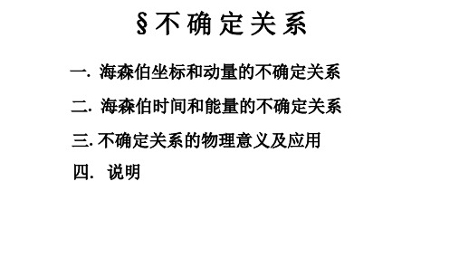 量子力学不确定关系