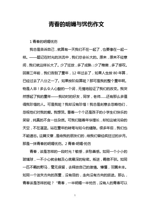 青春的明媚与忧伤作文