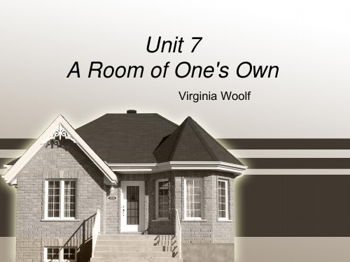 Unit 07 a room of one's own