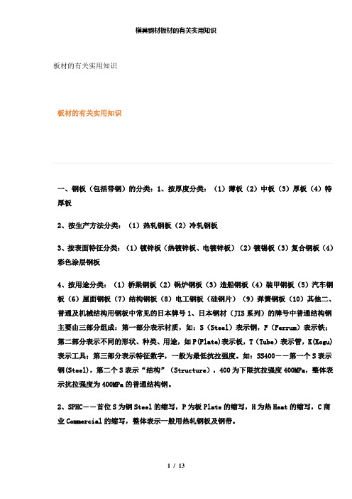 【精品】模具钢材板材的有关实用知识