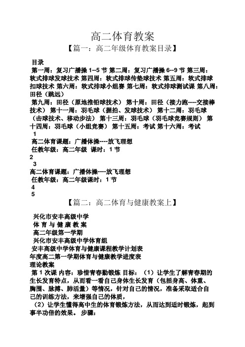高二体育教案