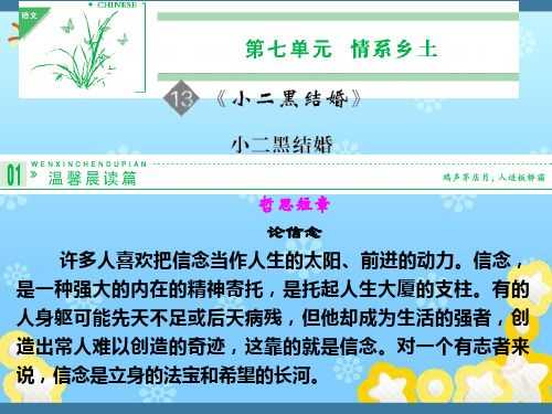 高中语文第13课小二黑结婚课件新人教版选修~中国小说欣赏