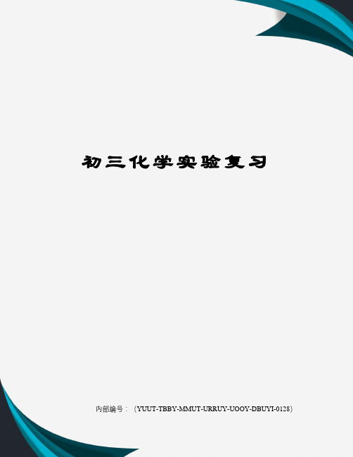 初三化学实验复习