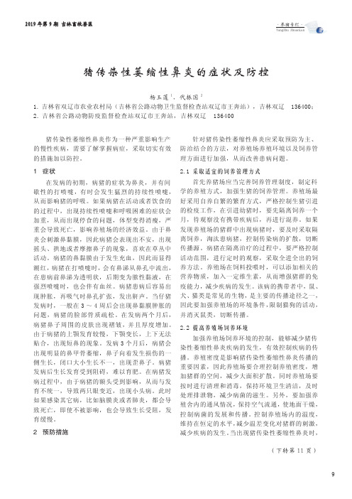 猪传染性萎缩性鼻炎的症状及防控