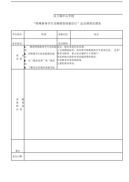 家访情况反馈表(表样)