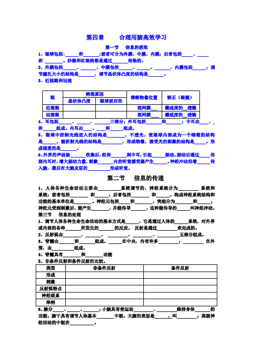 第四章     合理用脑高效学习