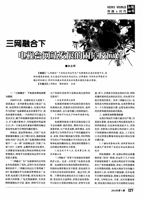 三网融合下电视台网站发展的困境及应对
