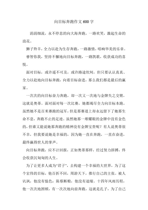 向目标奔跑作文600字