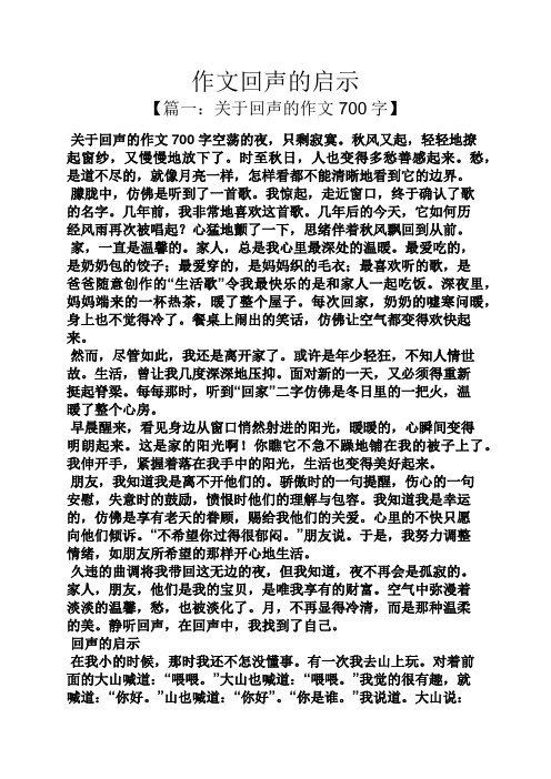 启示作文之作文回声的启示