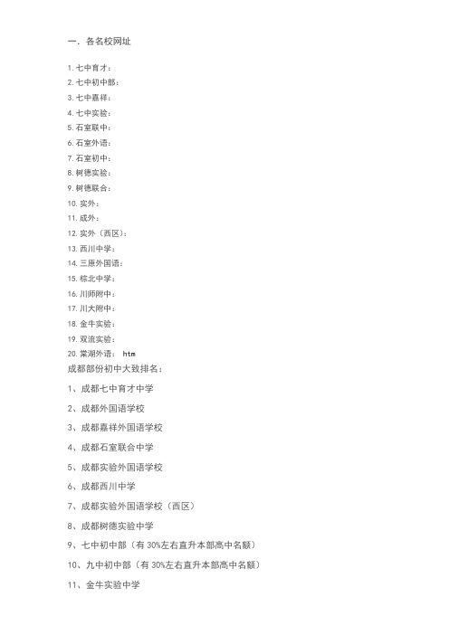 小升初重要网址