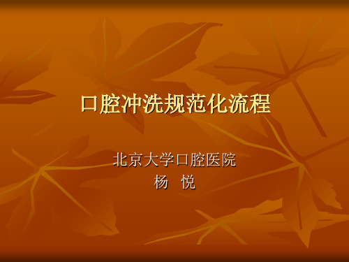 口腔冲洗规范化流程培训讲义PPT课件(27页)