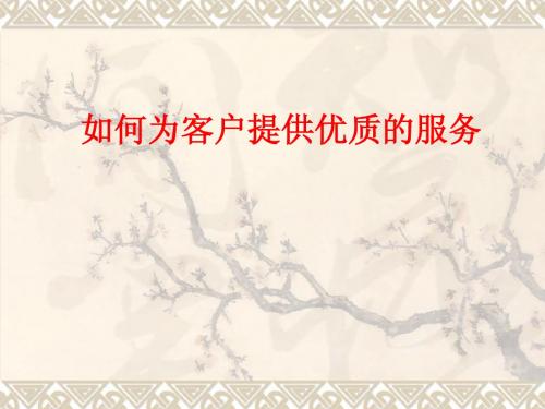 保险公司如何为客户提供优质服务14页