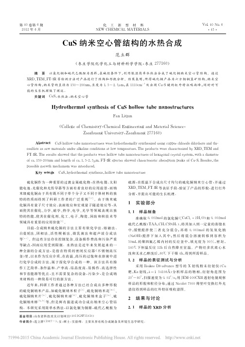 CuS纳米空心管结构的水热合成