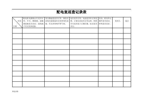 配电室巡查记录表