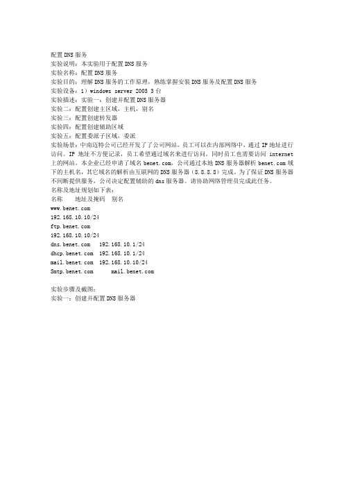 DNS服务器配置
