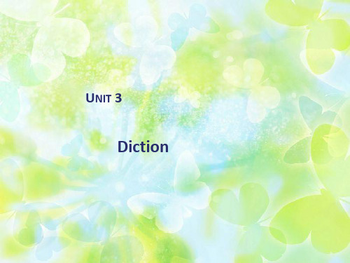 Unit 3 diction