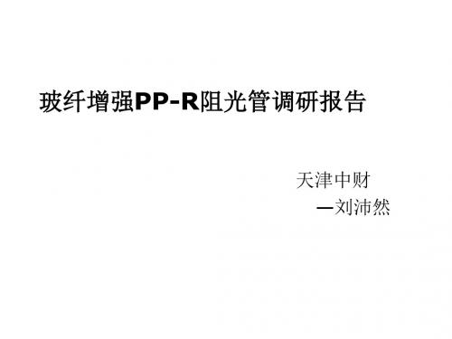 关于玻纤增强PP-R阻光管的调研报告PPT(19张)