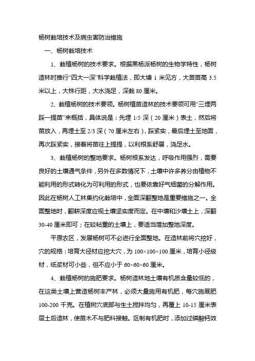 杨树栽培技术及病虫害防治措施